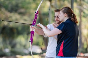 Archery being taught by StayKCC staff