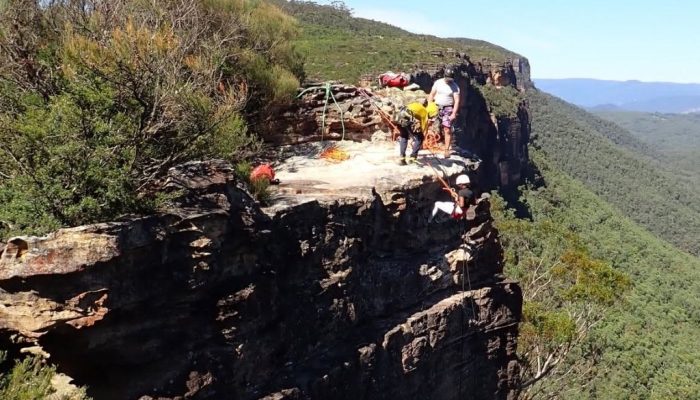 High & Wild instructors undertaking an abseiling activity in the Blue Mountains
