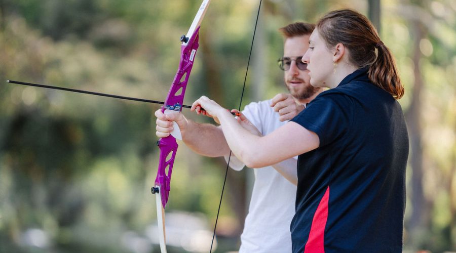 Archery being taught by StayKCC staff