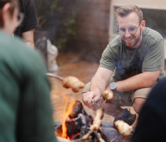 Group cooking damper over an open fire